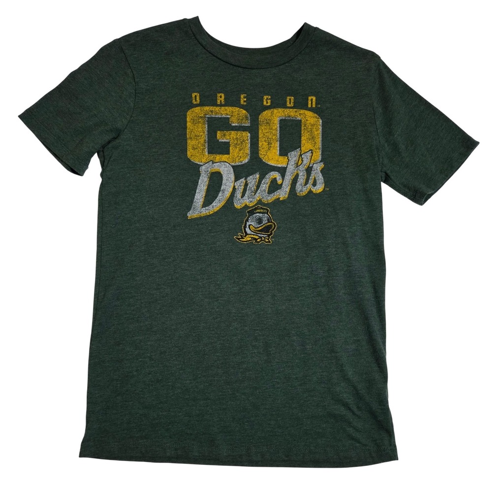 Team Athletics Oregon Go Ducks Kids XL 14/16 Green Heather Graphic T-Shirt